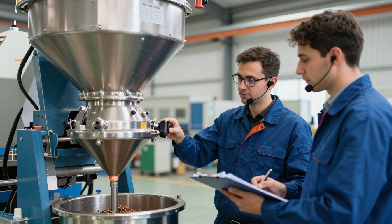 Echipa de suport tehnic MAIKONG pentru granulator furaje fara motor