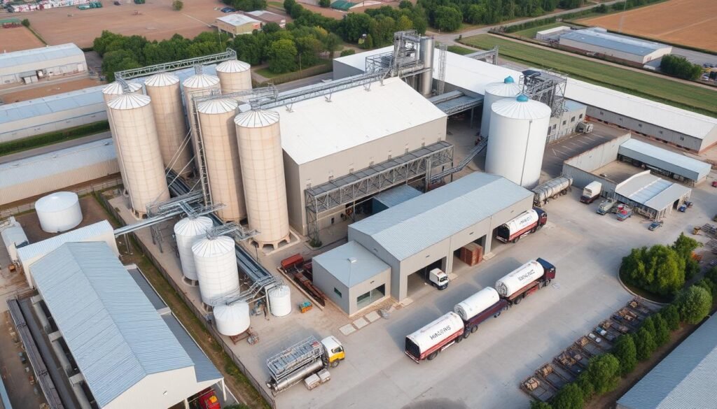 Fabrică mare de furaje MAIKONG cu silos și echipamente complete