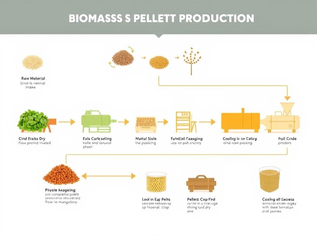 Procesul de producție a peleților din biomasă