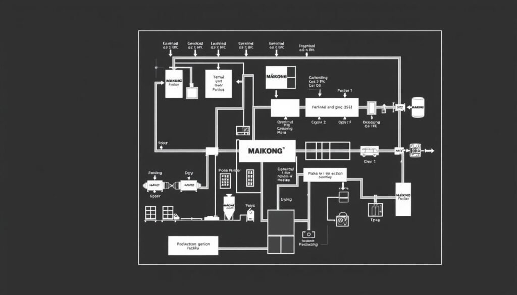 Schemă de amplasare pentru o linie de producție de îngrășăminte organice