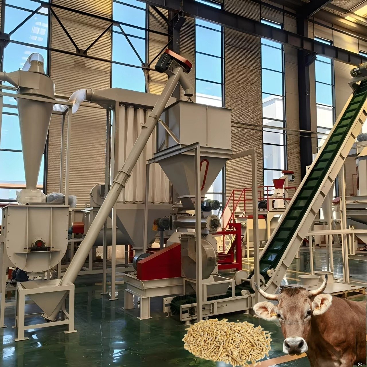 Granulator furaje MAIKONG KL-120 în funcțiune la fermă