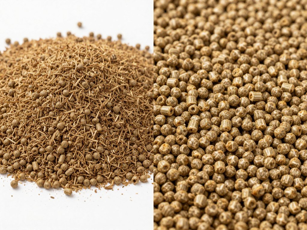 Comparație între furaje granulate și negranulate