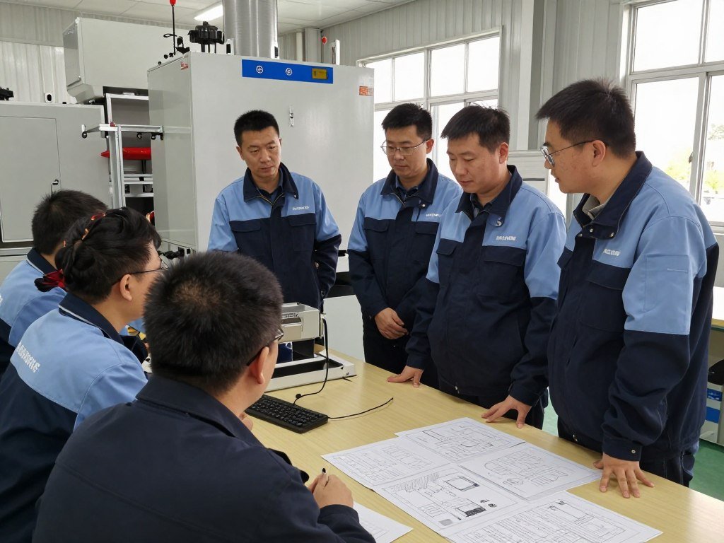 Echipa tehnică MAIKONG oferind suport pentru echipamentele de producție hrana pentru iepuri granule