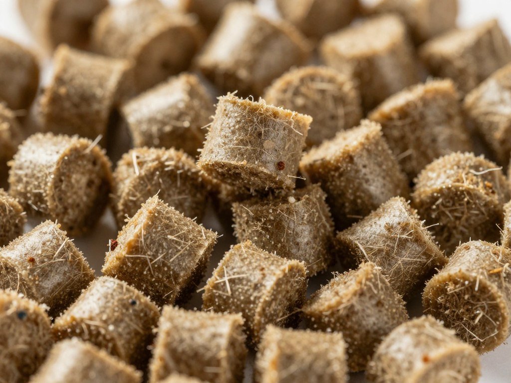 Granule de furaje pentru bovine arătând textura ideală