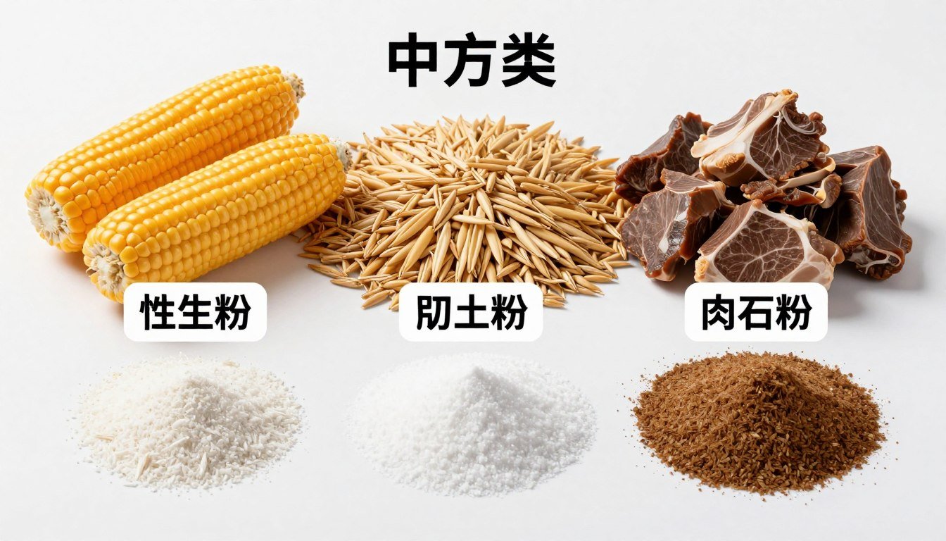 Ingrediente pentru rețetă de furaje pentru bovine la îngrășat