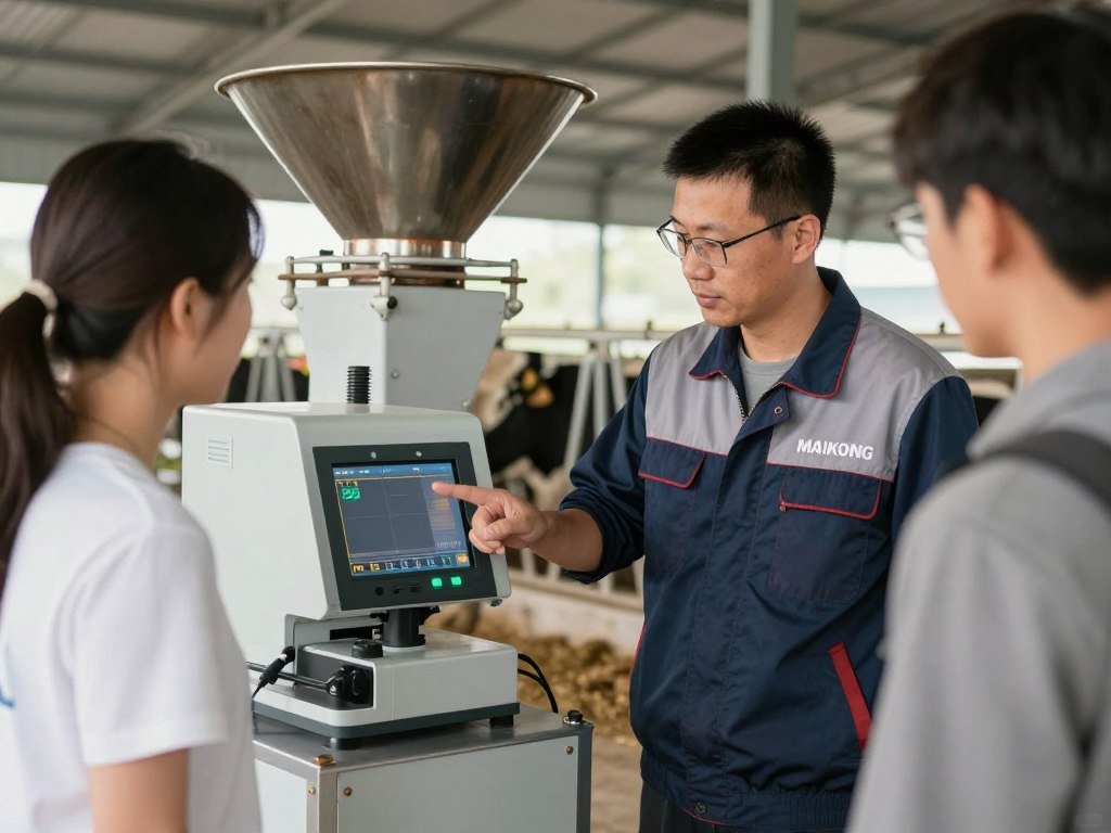 Tehnician MAIKONG oferind suport pentru client