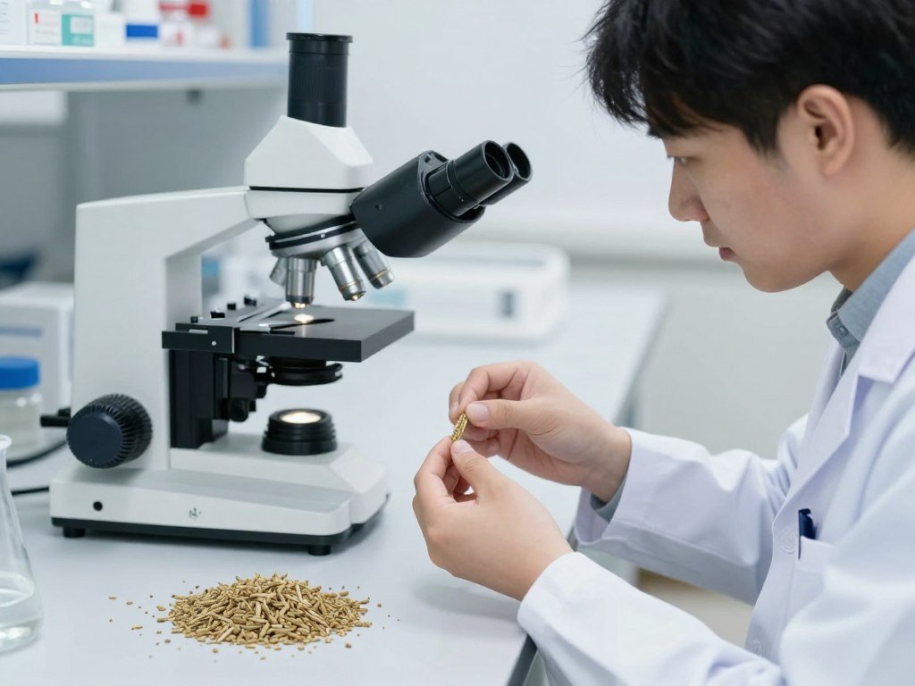 Testarea calității hranei pentru iepuri granule într-un laborator specializat