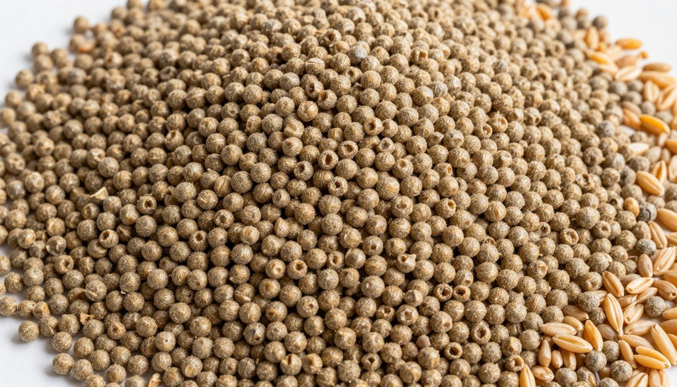 Granule de cereale produse de granulatorul MAIKONG pentru hrana animalelor