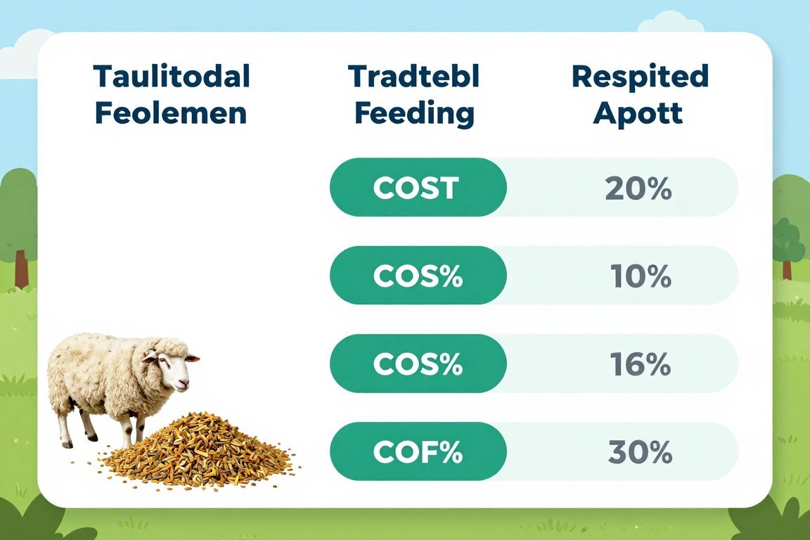 Comparație costuri furaje tradiționale vs granulate pe fermă ovine