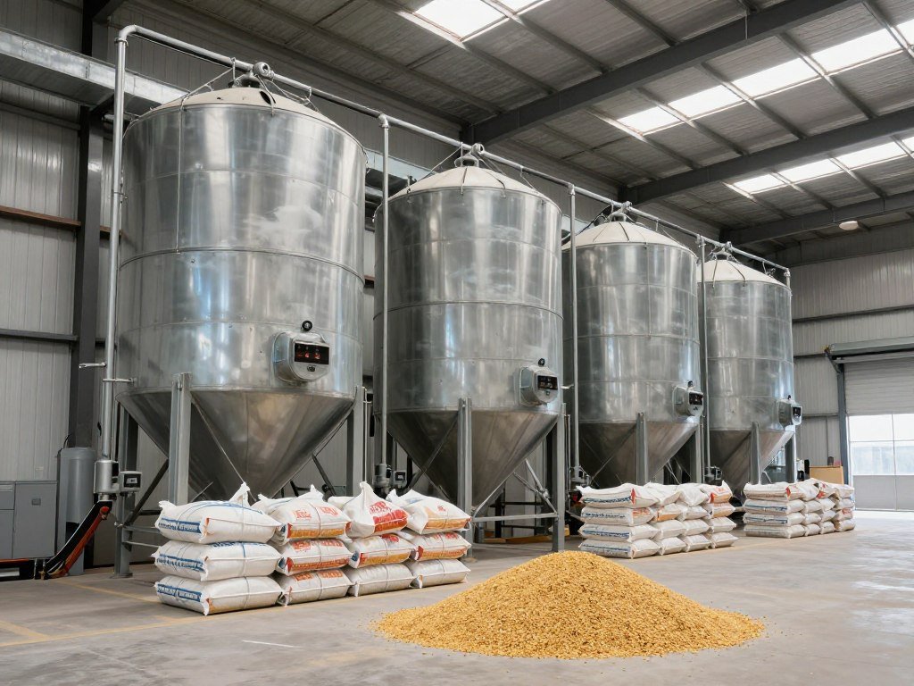 Depozit modern pentru pelete furaje cu control umiditate