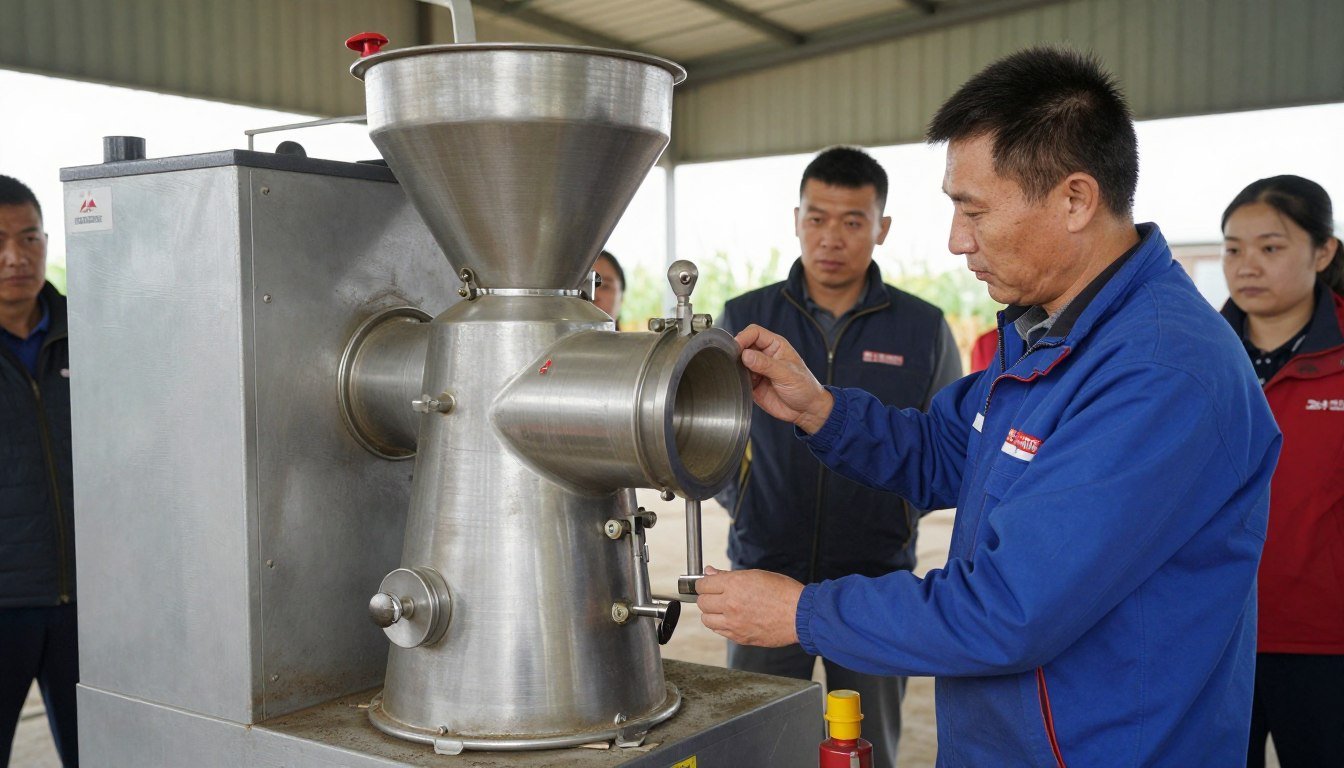 Operare granulator furaje MAIKONG - demonstrație practică