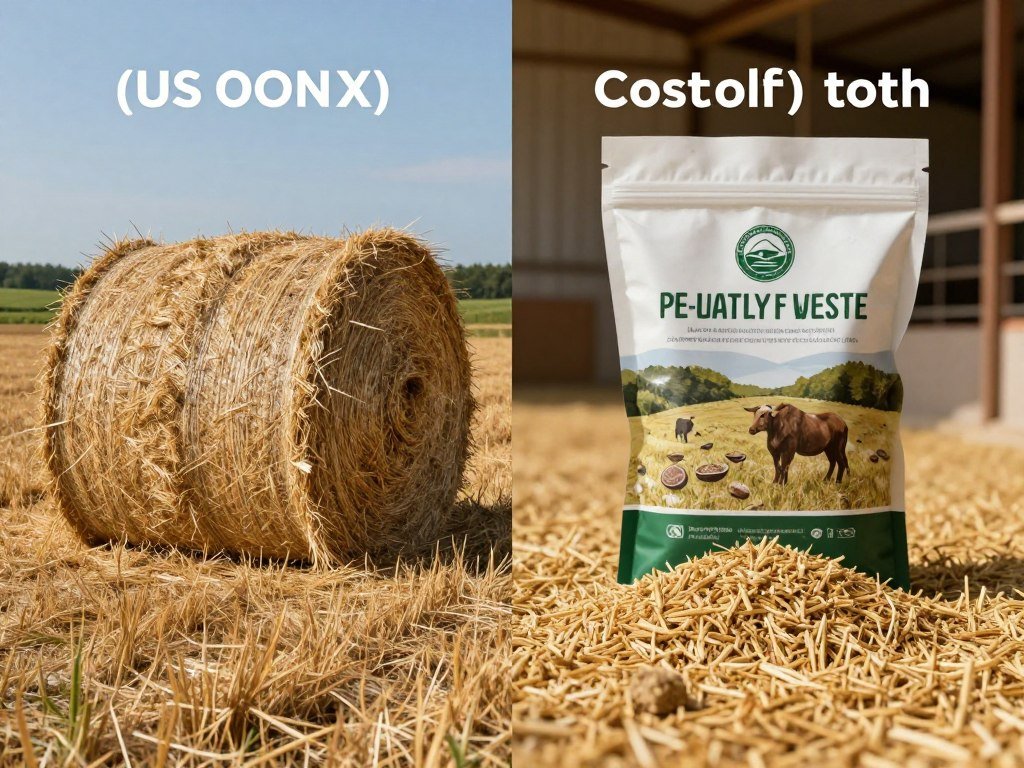 Comparație între costuri furaje tradiționale și furaje din resturi agricole procesate cu granulator Comparație între costuri furaje tradiționale și furaje din resturi agricole procesate cu granulator