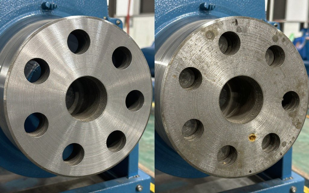Comparație între matriță nouă și matriță uzată pentru granulator
