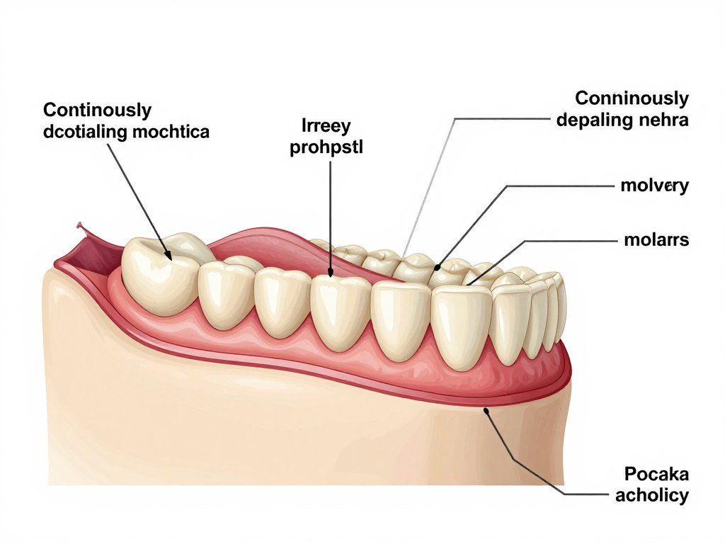 Diagrama anatomică a sistemului dentar al iepurilor care necesită peleti de furaje cu duritate controlată Diagrama anatomică a sistemului dentar al iepurilor care necesită peleti de furaje cu duritate controlată