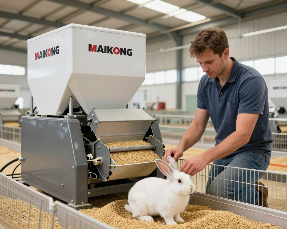 Fermă iepuri Cluj România utilizând granulator furaje MAIKONG pentru producție proprie Fermă iepuri Cluj România utilizând granulator furaje MAIKONG pentru producție proprie