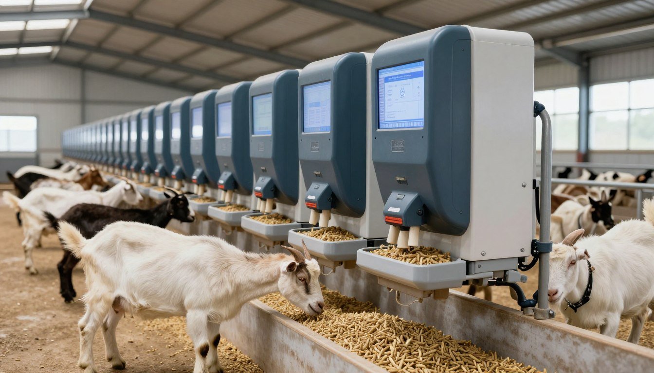Fermă modernă de capre în România cu sistem automatizat de hrănire