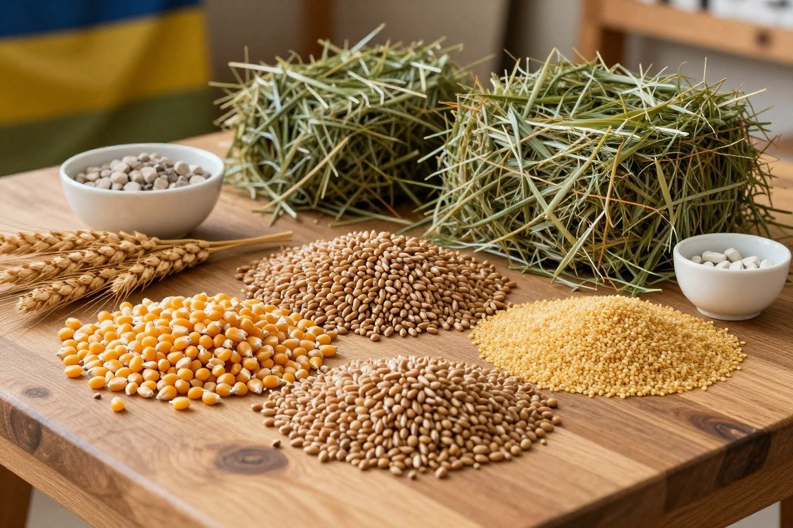 Ingrediente furaje cereale porumb grâu lucernă