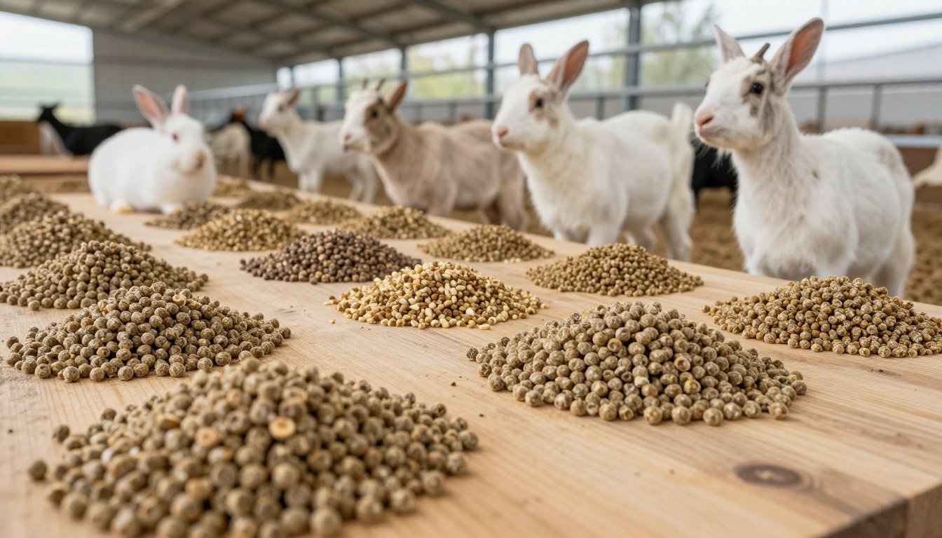 Peleti de furaje pentru iepuri și rumegătoare mici produse cu granulator furaje MAIKONG