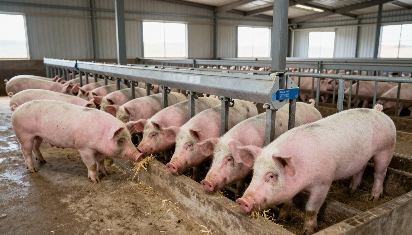 Porci în creștere la hrana automată Porci în creștere la hrana automată